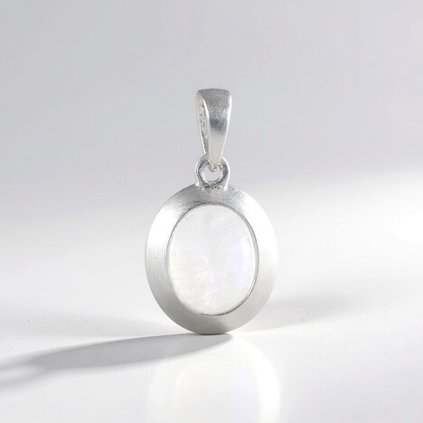 Ciondolo in argento con Pietra di Luna Arcobaleno (MONOSONO COLLECTION)