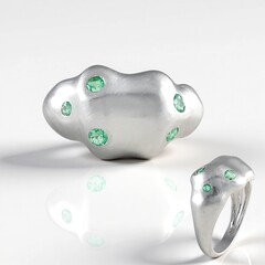 Anello in argento con Smeraldo Colombiano (SAELOCANA)