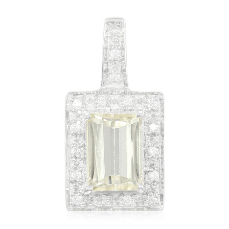 Kanariengelber Kunzit-Silberanhänger