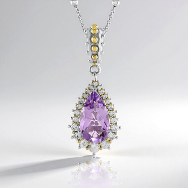 Collana in argento con Quarzo Lavanda (Dallas Prince Designs)