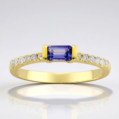 Anello in oro con Tanzanite AAA
