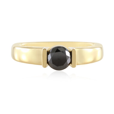 Schwarzer Brillant-Silberring