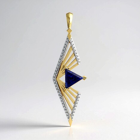 Ciondolo in oro con Zaffiro Blu (Rifkind 1894 Collection)