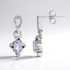 Orecchini in argento con Tanzanite (non riscaldata)