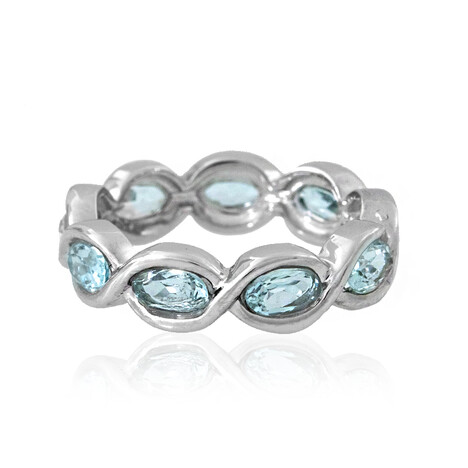 Himmelblauer Topas-Silberring