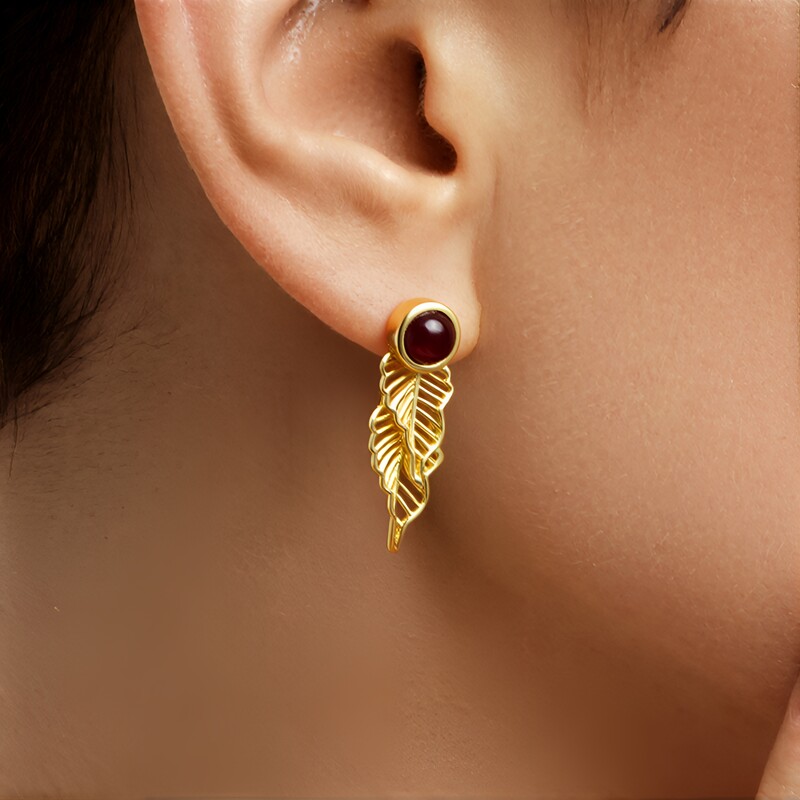 Pendientes en plata con Piedra de luna chocolate (MONOSONO COLLECTION)