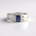 Anello in argento con Cianite del Nepal