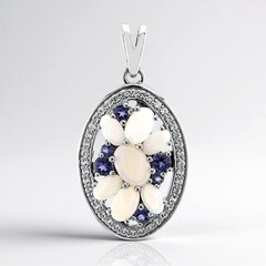 Ciondolo in argento con Opale Bianco