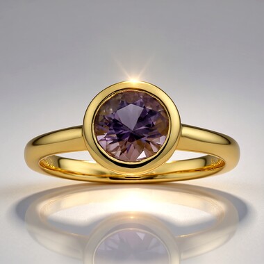 Anello in oro con Ametista dell'Arizona (Amanda Adkins)
