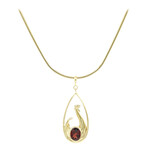 Zilveren halsketting met een Mozambique granaat