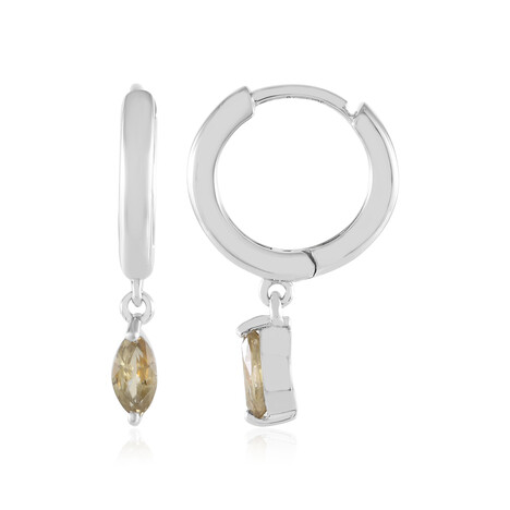 Pendientes en plata con Zircón amarillo