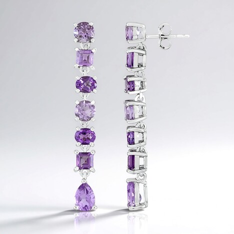 Orecchini in argento con Ametista Rose de France