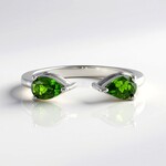 Anello in argento con Diopside Russo