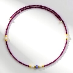Collana rigida in acciaio con Quarzo Blu