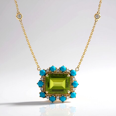 Collana in oro con Peridoto Dashihe  (CIRARI)