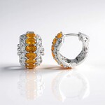 Boucles d'oreilles en argent et Opale de Feu du Mexique (Dallas Prince Designs)