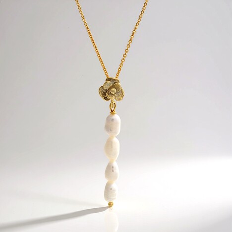 Collana in argento con Perla d'Acqua Dolce Bianca (Joias do Paraíso)