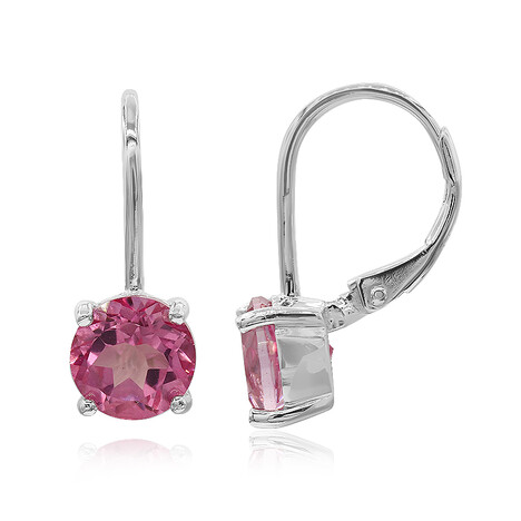 Pendientes en plata con Topacio místico flamingo