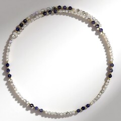 Collana rigida in acciaio con Iolite del Madagascar