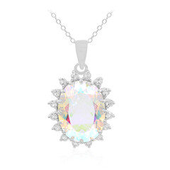 Mondlicht-Quarz-Silberhalskette