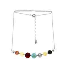 Zilveren halsketting met een turkoois (dagen)