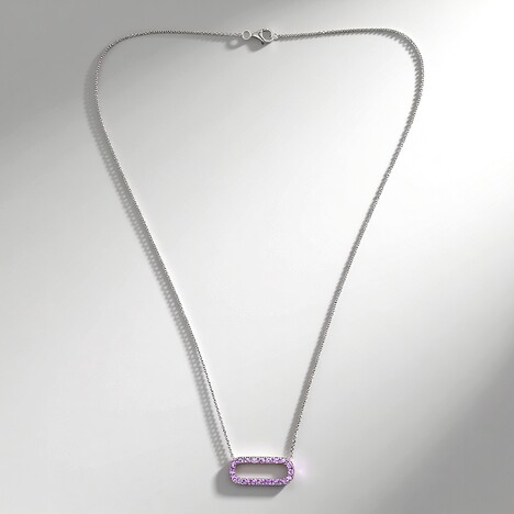 Collana in argento con Zaffiro Ceylon Porpora