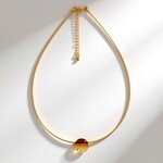 Collana in argento con Ambra Sunrise Baltica (dagen)
