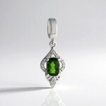 Ciondolo in argento con Diopside Russo