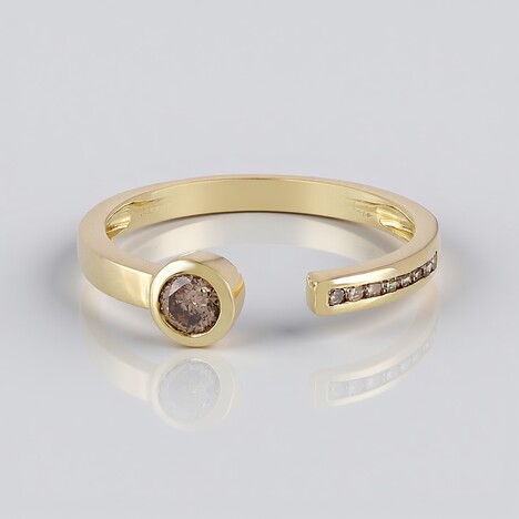Anello in oro con Diamante Champagne I2 (de Melo Gold)