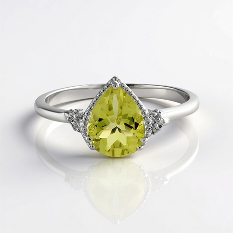 Anello in argento con Quarzo Limone