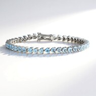 Bracelet en argent et Aigue-marine du Brésil