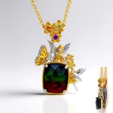 Collana in argento con Ammolite (Gems en Vogue)