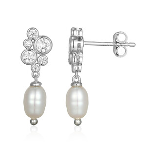 Orecchini in argento con Perla d'Acqua Dolce Bianca