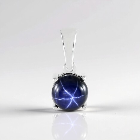 Ciondolo in argento con Zaffiro Stellato Blu