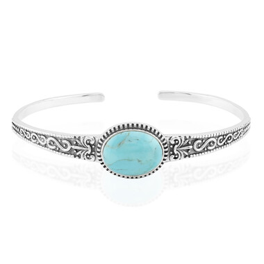 Kingman Blue Mojave Turquoise Silver Bangle (Jones Lee)