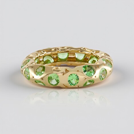 Anello in oro con Tsavorite della Tanzania (de Melo Gold)