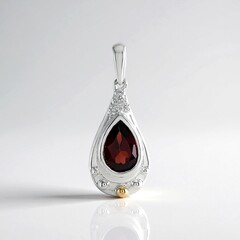 Ciondolo in argento con Granato Mozambico (Granulieren)