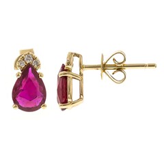 10K AAA Mozambique Ruby Gold Earrings