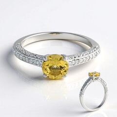Anello in argento con Berillo Giallo