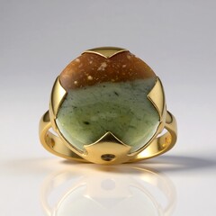 Anello in argento con Legno Fossile