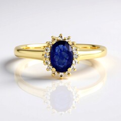 Bague en argent et Saphir bleu de Madagascar