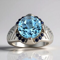 Anello in argento con Topazio Blu Cielo (Remy Rotenier)