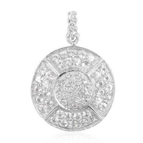 Weißer Saphir-Silberanhänger