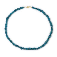 Neonblauer Apatit-Silberhalskette