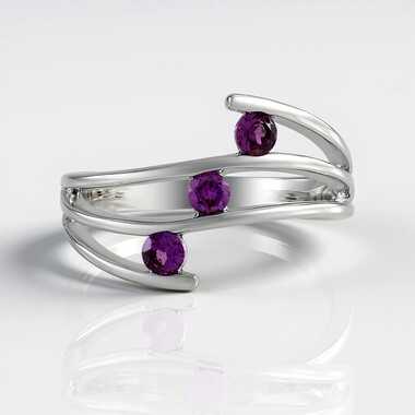 Magenta Garnet Silver Ring