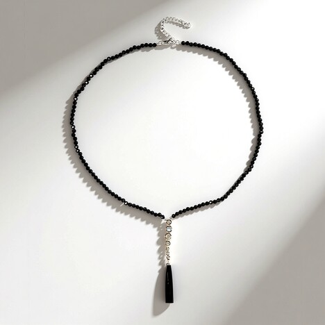 Collana in argento con Spinello Nero (KM by Juwelo)
