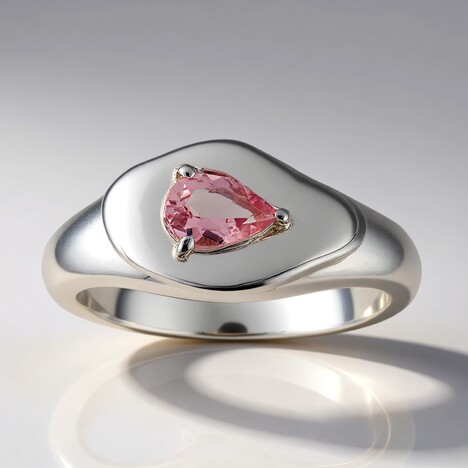 Anello in argento con Tormalina Rosa Brasiliana (Pallanova)