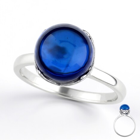 Anello in argento con Ambra Blu Colombiana (dagen)