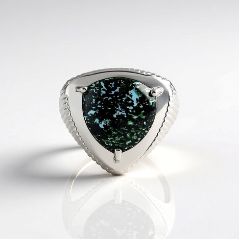 Anello in argento con Opale Leopardo
