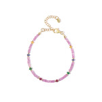 Zilveren armband met Ceylon roze saffieren